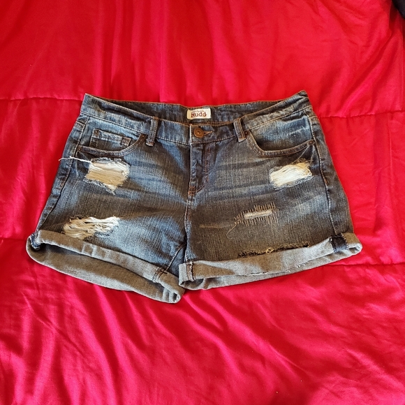 Juniors Distressed Jean Shorts - Picture 1 of 3